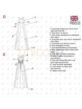 MOLDE VESTIDO LARGO MUJER 2219