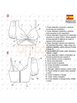 MOLDE TOP ASIMETRICO MUJER 2214