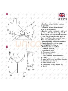 MOLDE TOP ASIMETRICO MUJER 2214