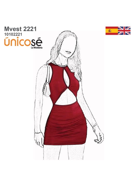 MOLDE VESTIDO CORTO MUJER 2221