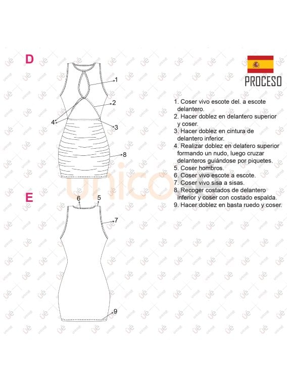 MOLDE VESTIDO CORTO MUJER 2221