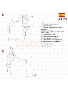 MOLDE BLUSA ASIMETRICA MUJER 2210