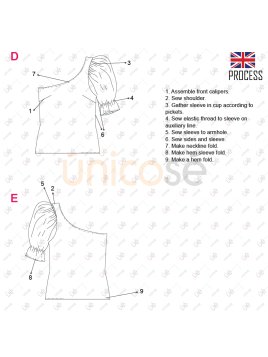 MOLDE BLUSA ASIMETRICA MUJER 2210