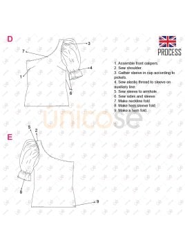 MOLDE BLUSA ASIMETRICA MUJER 2210