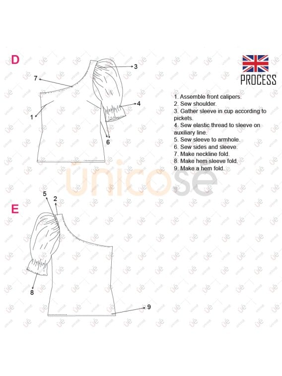 MOLDE BLUSA ASIMETRICA MUJER 2210