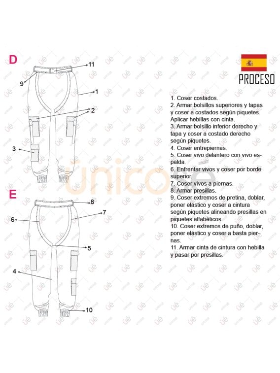 MOLDE PANTALON RECORTES MUJER 2217