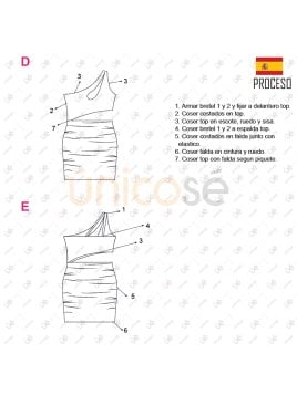 MOLDE VESTIDO CORTO MUJER 2222