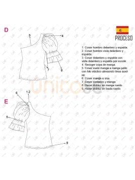 MOLDE BLUSA ASIMETRICA MUJER 2211