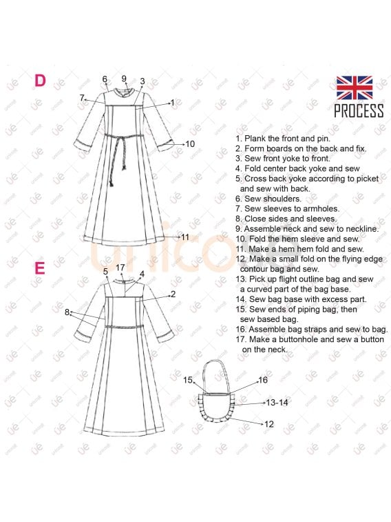 MOLDE TUNICA PRIMERA COMUNION RT 1215AD