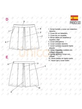 MOLDE FALDA SHORT ESCOLAR 2206