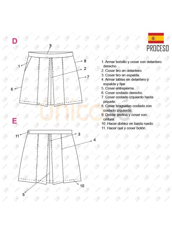 MOLDE FALDA SHORT ESCOLAR 2206