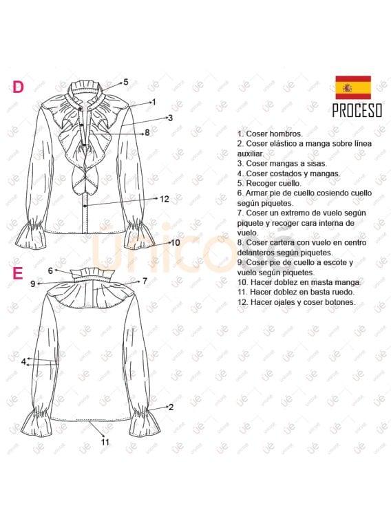 MOLDE BLUSA CAMISERA MUJER 2215