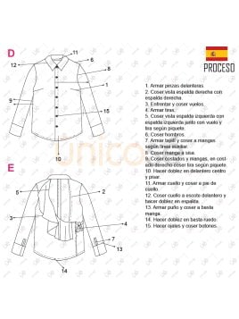 MOLDE BLUSA CAMISERA MUJER 2216