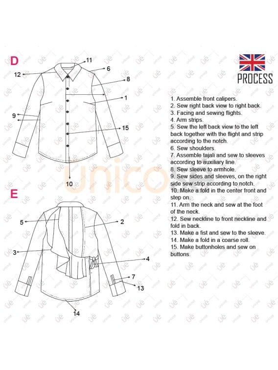 MOLDE BLUSA CAMISERA MUJER 2216