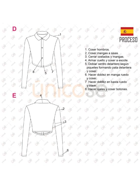 MOLDE TOP CON MANGAS MUJER 2220