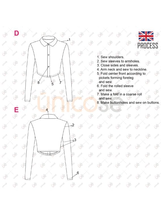 MOLDE TOP CON MANGAS MUJER 2220