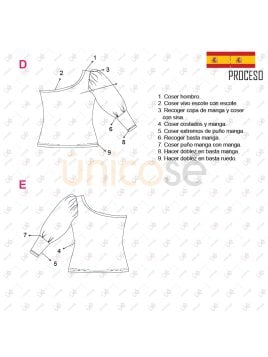 MOLDE BLUSA ASIMETRICA MUJER 2214