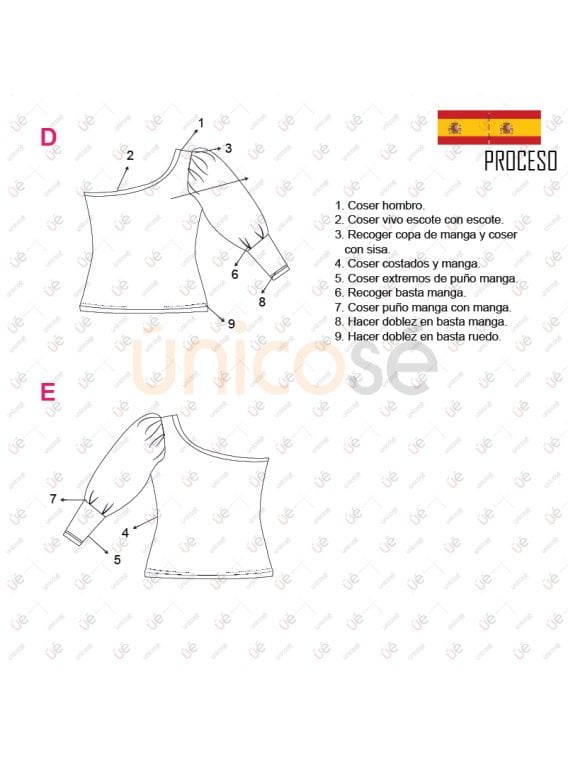 MOLDE BLUSA ASIMETRICA MUJER 2214
