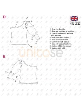 MOLDE BLUSA ASIMETRICA MUJER 2214