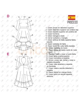 MOLDE VESTIDO MIDI MUJER 2224