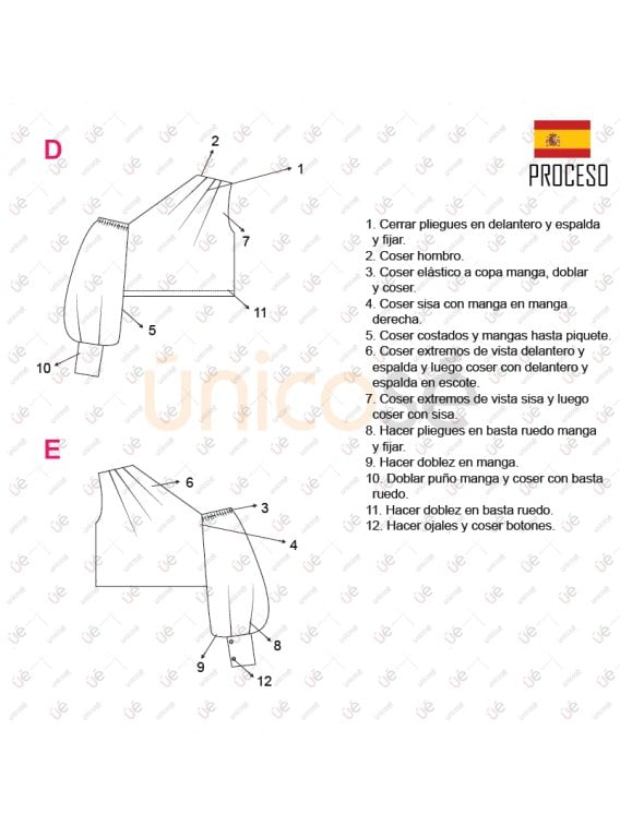 MOLDE BLUSA ASIMETRICA MUJER 2217