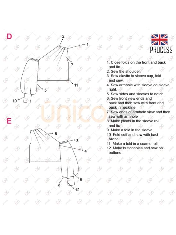 MOLDE BLUSA ASIMETRICA MUJER 2217