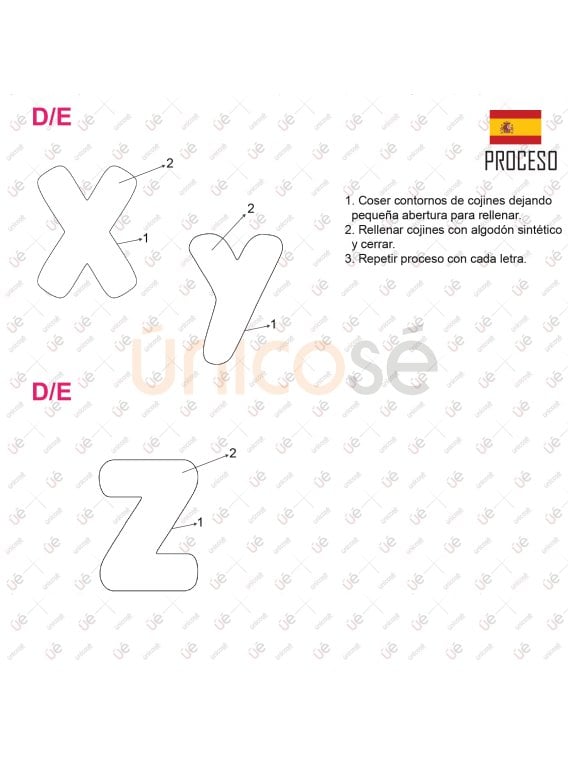 MOLDE COJIN ABECEDARIO 2231