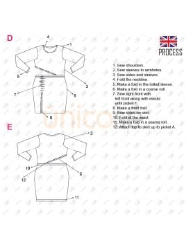 MOLDE VESTIDO ASIMETRICO MUJER 2229