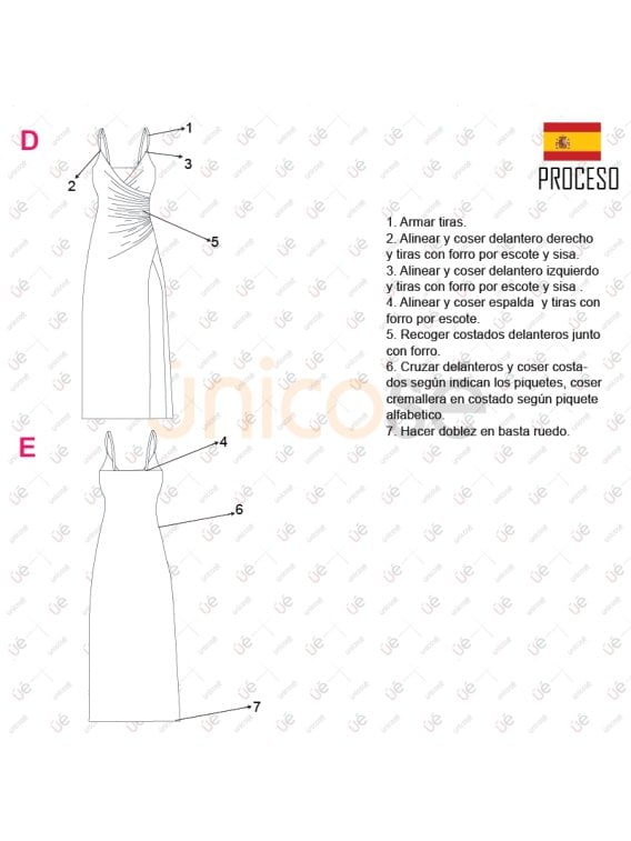 MOLDE VESTIDO LARGO MUJER 2225