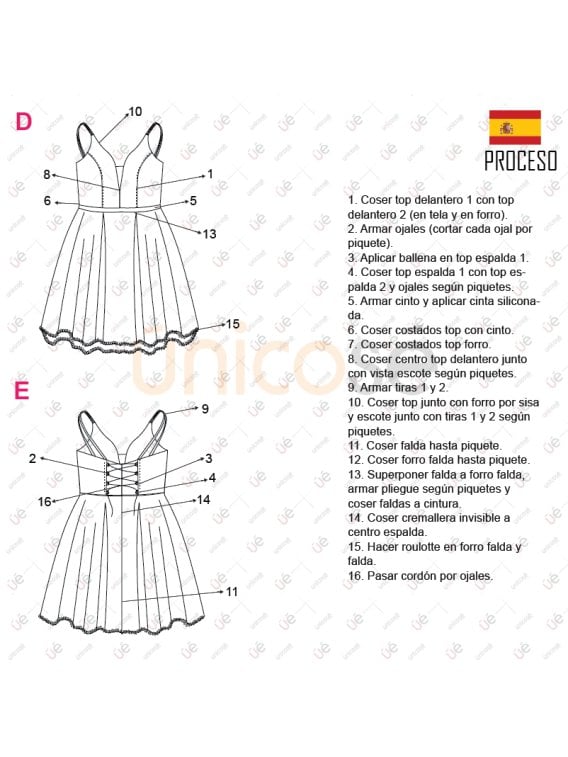 MOLDE VESTIDO PLATO MUJER 2231
