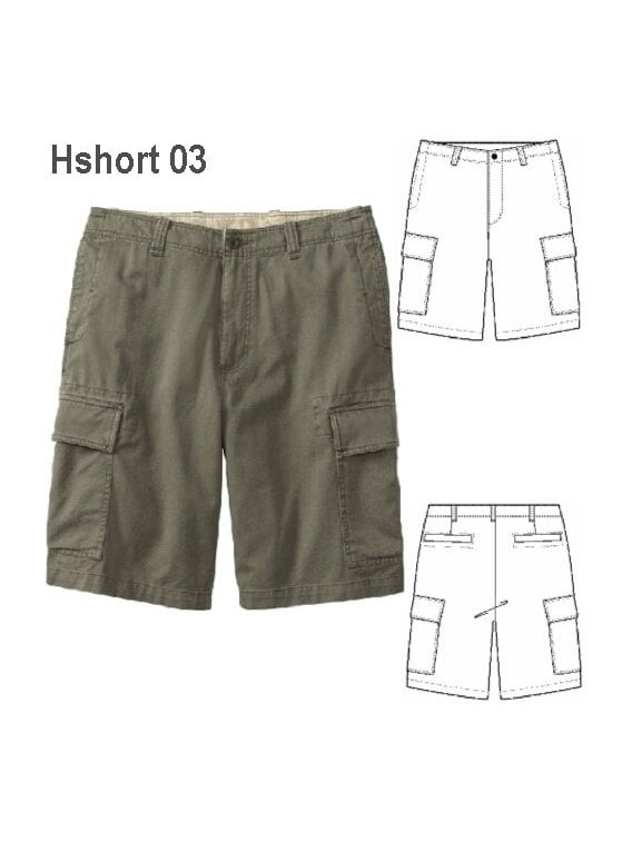 BERMUDA CARGO HOMBRE, BOLSILLOS COSTADOS
