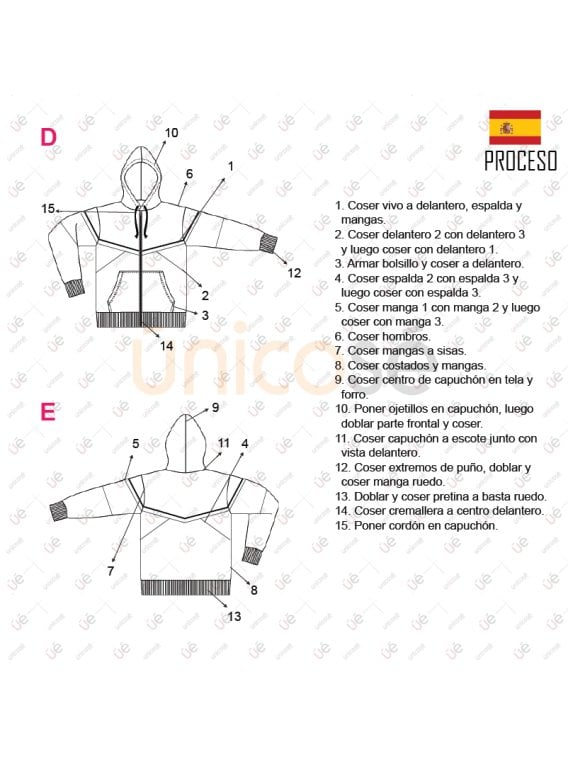 MOLDE CHAQUETA ESCOLAR CORTES 2211