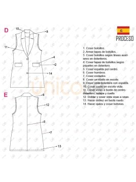 MOLDE CHAQUETA SIN MANGAS MUJER 2212