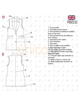 MOLDE CHAQUETA SIN MANGAS MUJER 2212