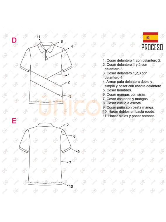 MOLDE POLERA CORTES HOMBRE INFANTIL 2002IN