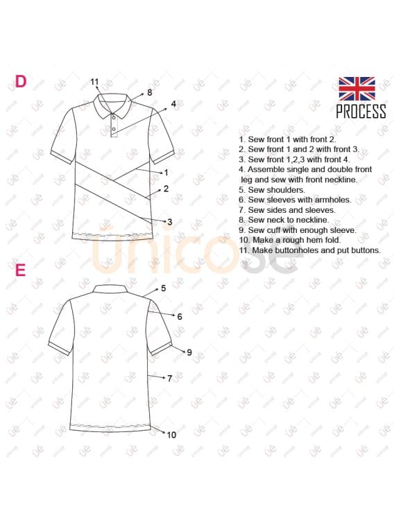 MOLDE POLERA CORTES HOMBRE INFANTIL 2002IN