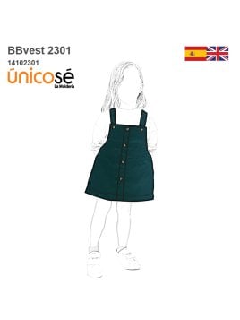 MOLDE VESTIDO JARDINERA BEBE 2301