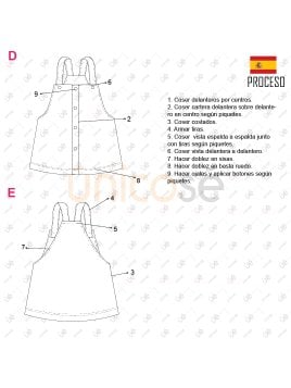 MOLDE VESTIDO JARDINERA BEBE 2301