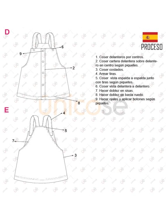 MOLDE VESTIDO JARDINERA BEBE 2301