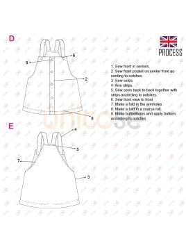 MOLDE VESTIDO JARDINERA BEBE 2301