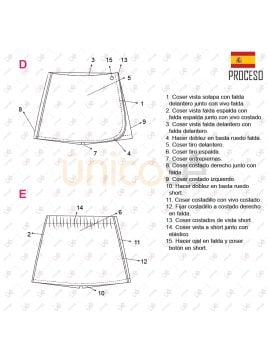 MOLDE FALDA CON SHORT ESCOLAR 2301