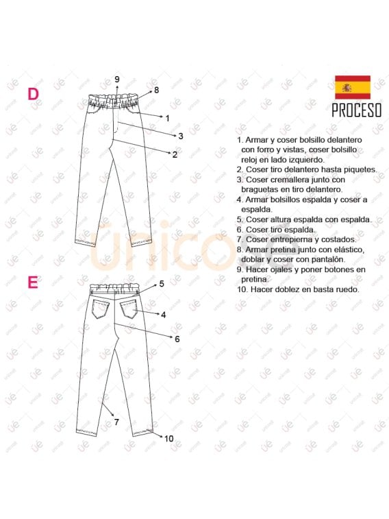 MOLDE PANTALON JEANS MOM MUJER 2301
