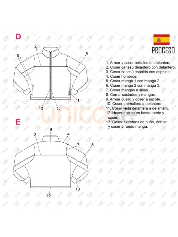 MOLDE CHAQUETA CORTES ESCOLAR 2301
