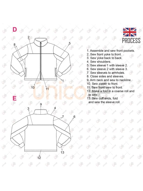 MOLDE CHAQUETA CORTES ESCOLAR 2301