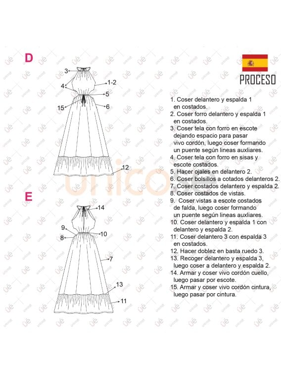 MOLDE VESTIDO LARGO MUJER 2302