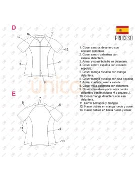 MOLDE CHAQUETA TRABAJO SANITARIA RT 2301