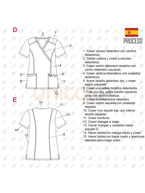 MOLDE BLUSA TRABAJO SANITARIA MUJER RT 2302
