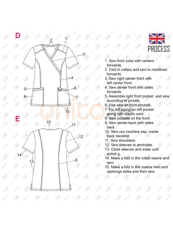 MOLDE BLUSA TRABAJO SANITARIA MUJER RT 2302