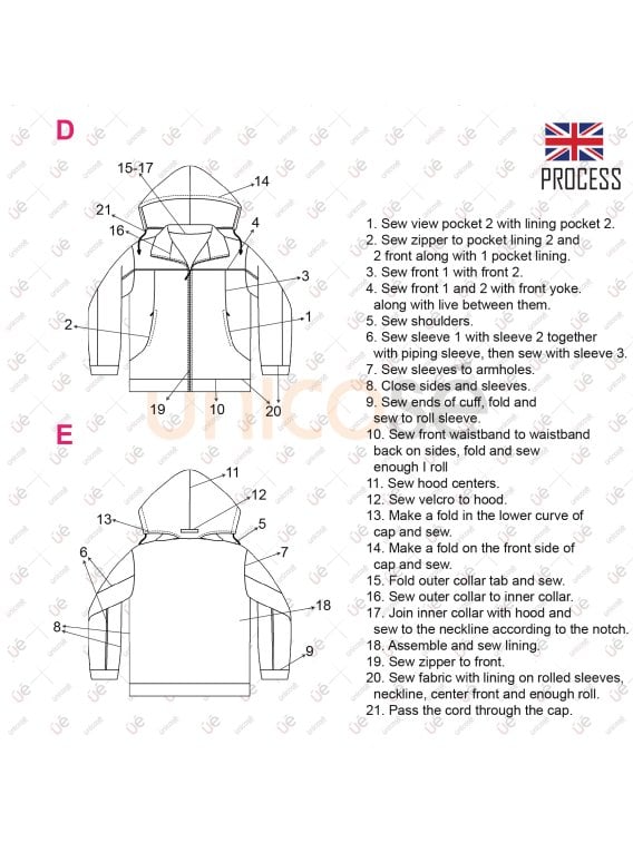 MOLDE PARKA CORTES HOMBRE 2301
