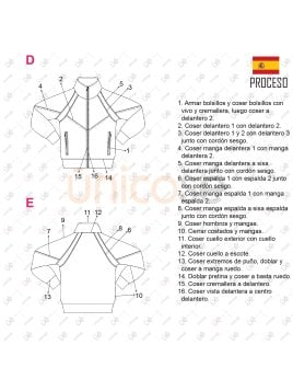 MOLDE CHAQUETA ESCOLAR CORTES 2304